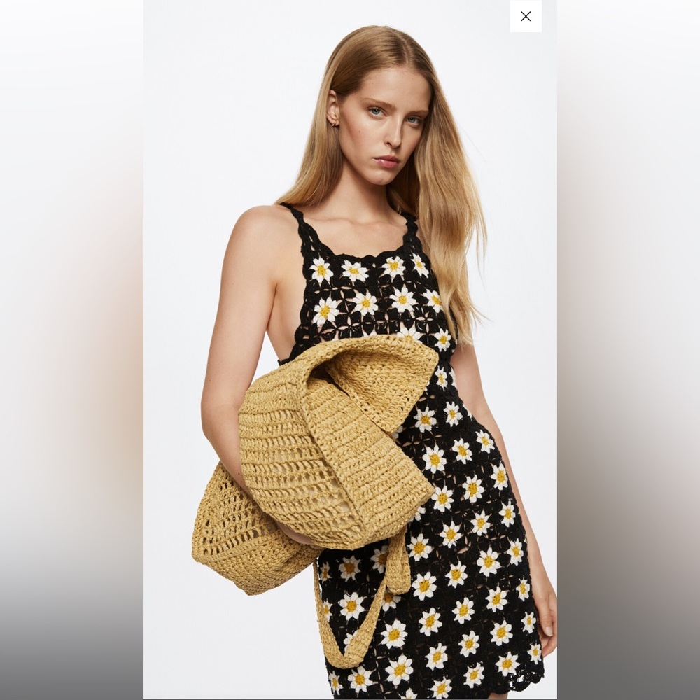MANGO DAISY CROCHET DRESS Size USA 8 /L/ UK 12 NWT